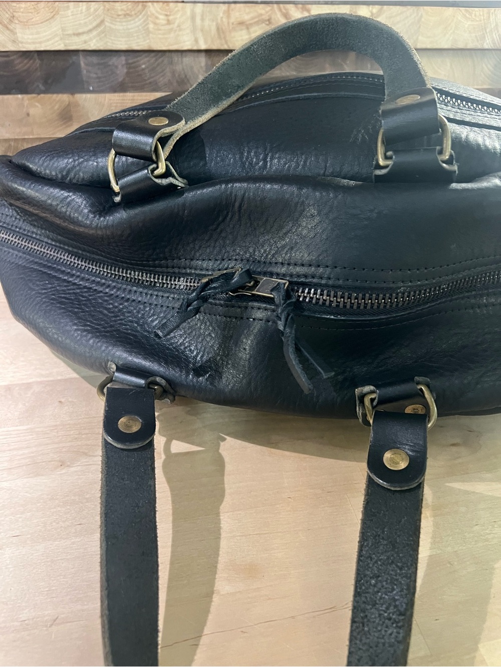 Go Forth Goods Black Bison Weekender duffle with crossbody strap - Picture 9 of 13